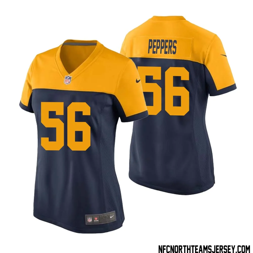 Julius Peppers No 56 Green Bay Packers Ausweichtrikot Jugendliche for Women 1