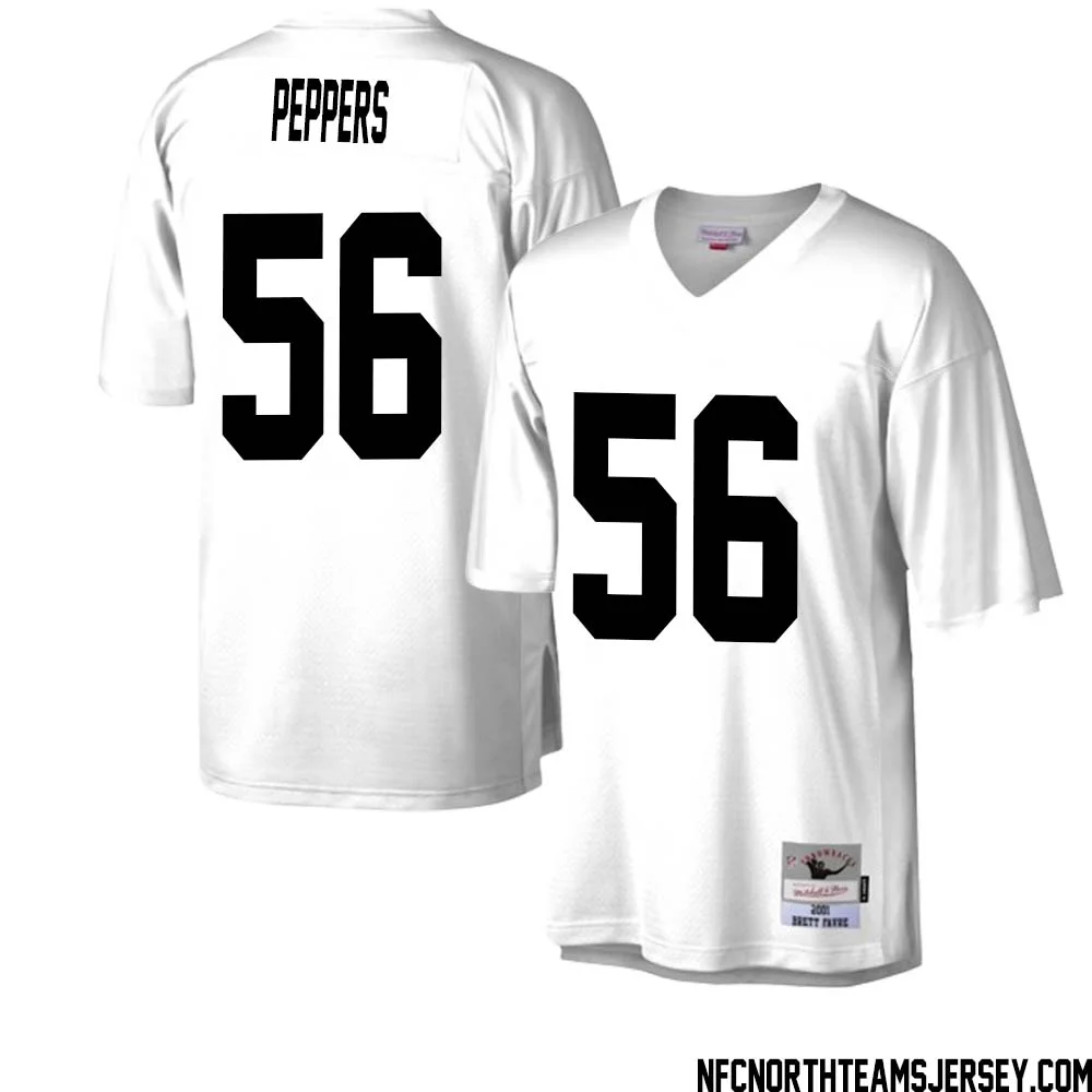 Julius Peppers No 56 Green Bay Packers Mitchell Ness Legacy Replica Jersey White 2
