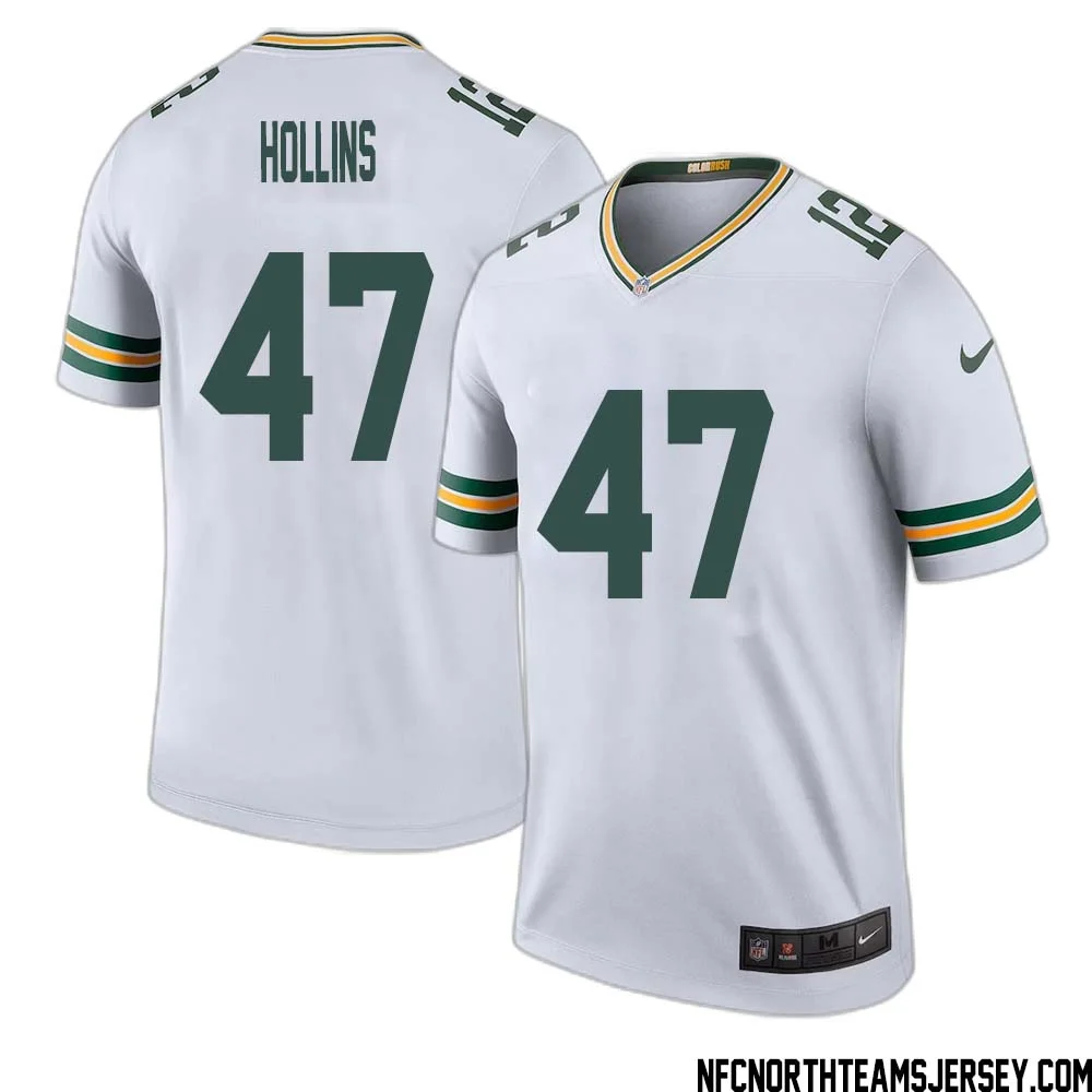 Justin Hollins No 47 Green Bay Packers Color Rush Legend Jersey White Mens