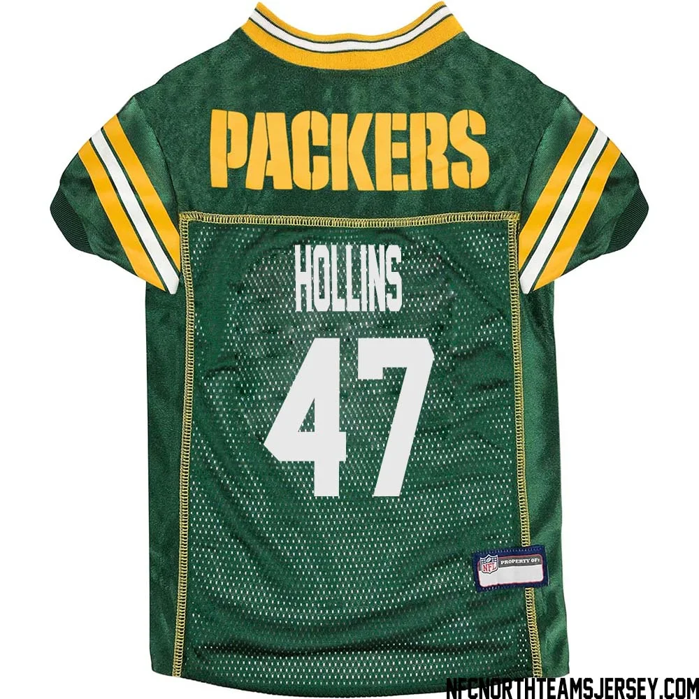 Justin Hollins No 47 Green Bay Packers Dog Jersey Green