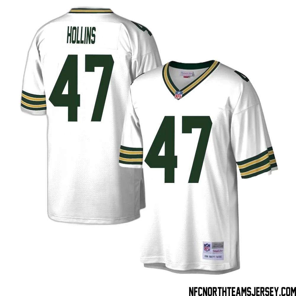 Justin Hollins No 47 Green Bay Packers Mitchell Ness Legacy Replica Jersey White 1 1
