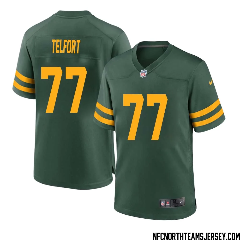 Kadeem Telfort No 77 Green Bay Packers Alternate Jersey Green Mens