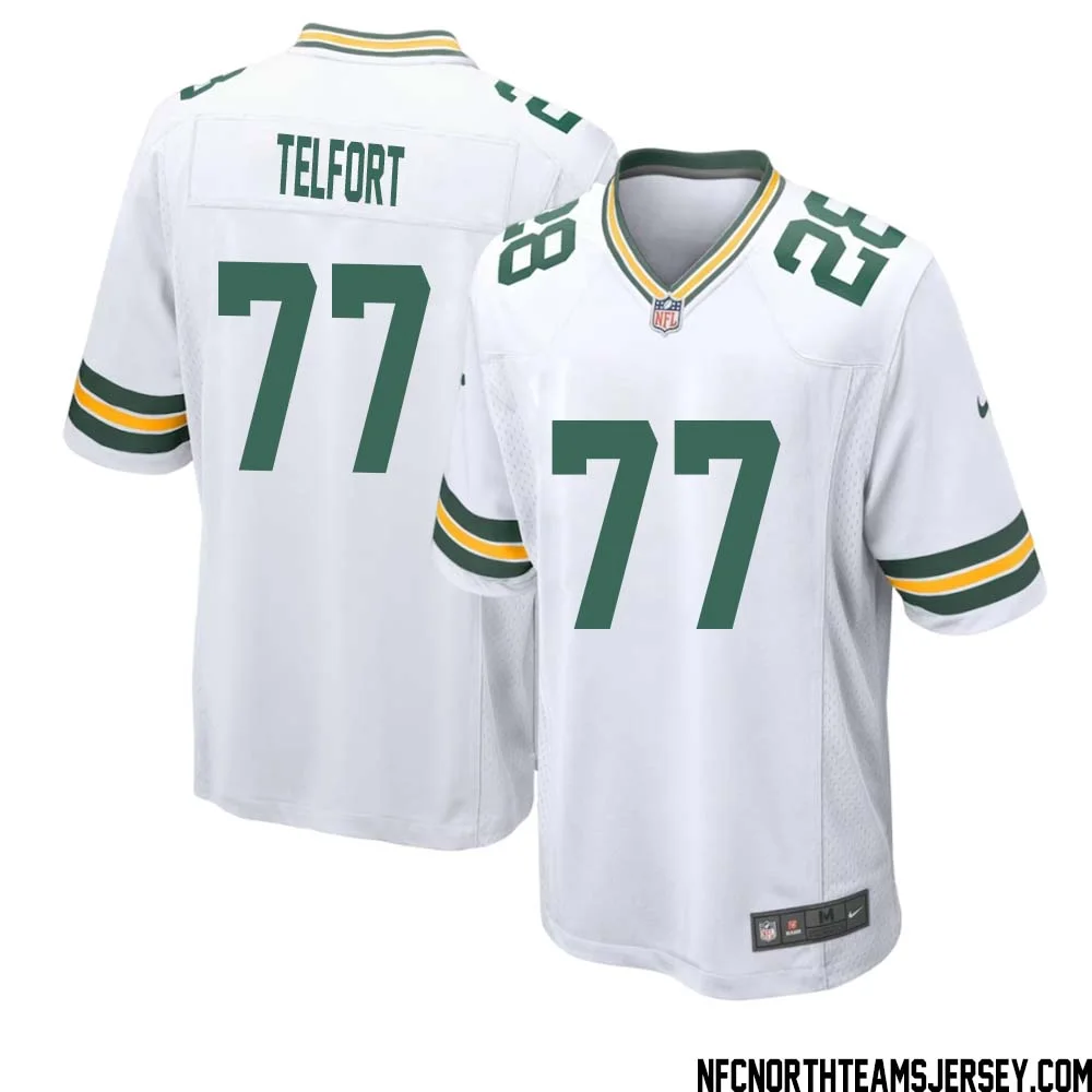 Kadeem Telfort No 77 Green Bay Packers Away Game Jersey Mens White 1