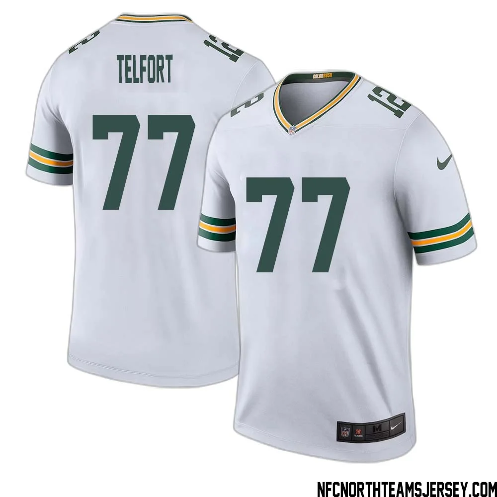 Kadeem Telfort No 77 Green Bay Packers Color Rush Legend Jersey White Mens 1