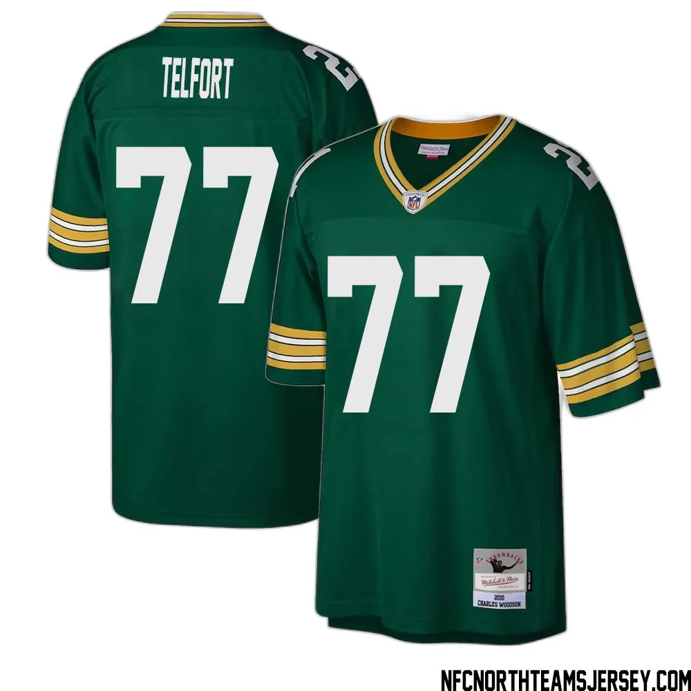 Kadeem Telfort No 77 Green Bay Packers Mitchell Ness Legacy Replica Jersey Green 1
