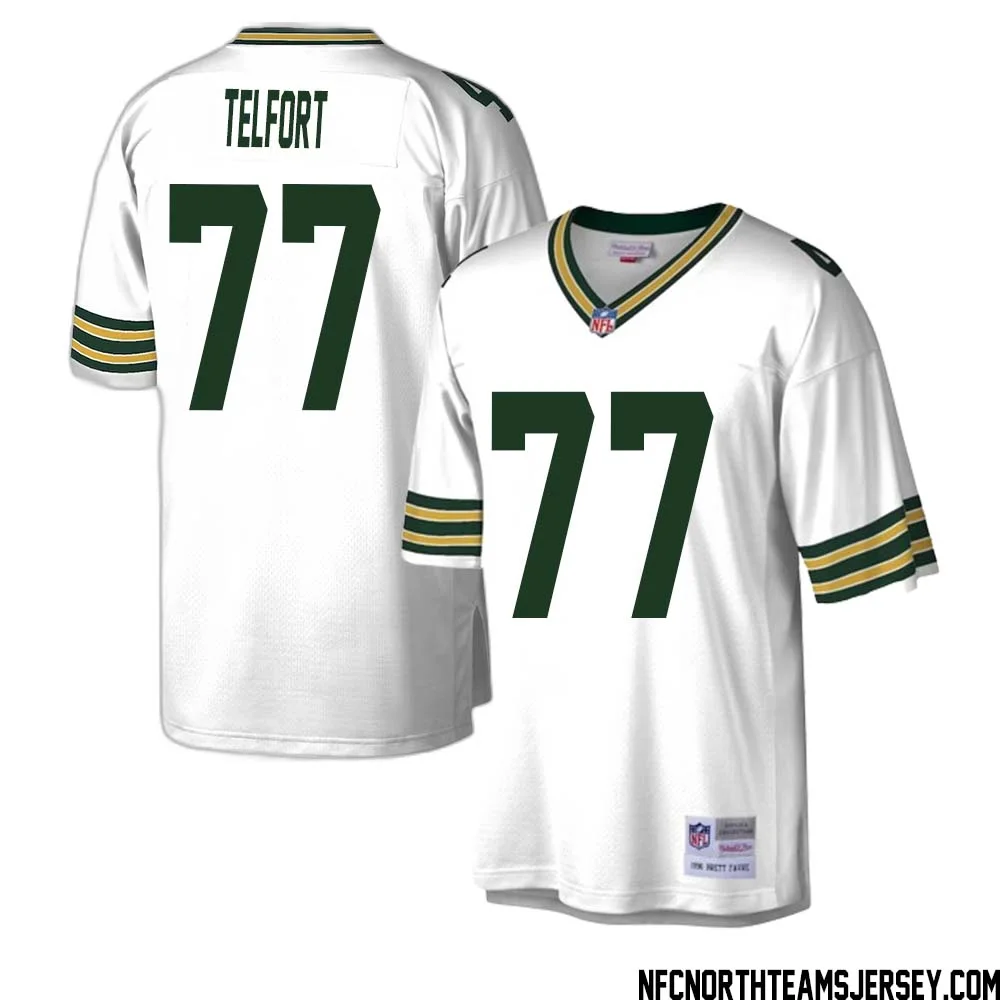 Kadeem Telfort No 77 Green Bay Packers Mitchell Ness Legacy Replica Jersey White 1 1