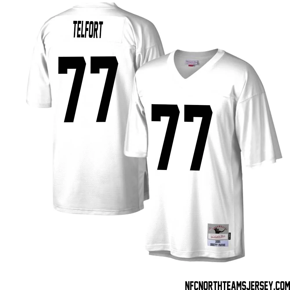 Kadeem Telfort No 77 Green Bay Packers Mitchell Ness Legacy Replica Jersey White 2