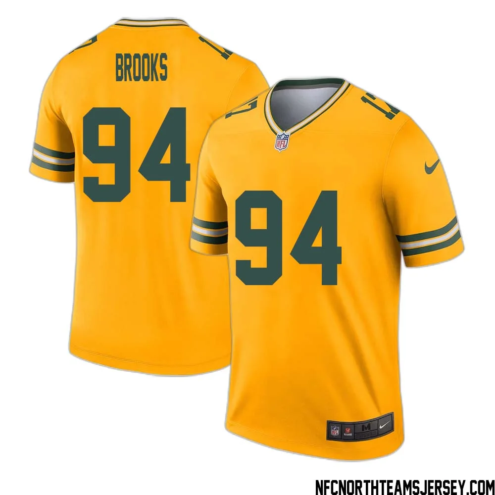 Karl Brooks No 94 Davante Adams Green Bay Packers Inverted Legend Jersey Gold 1