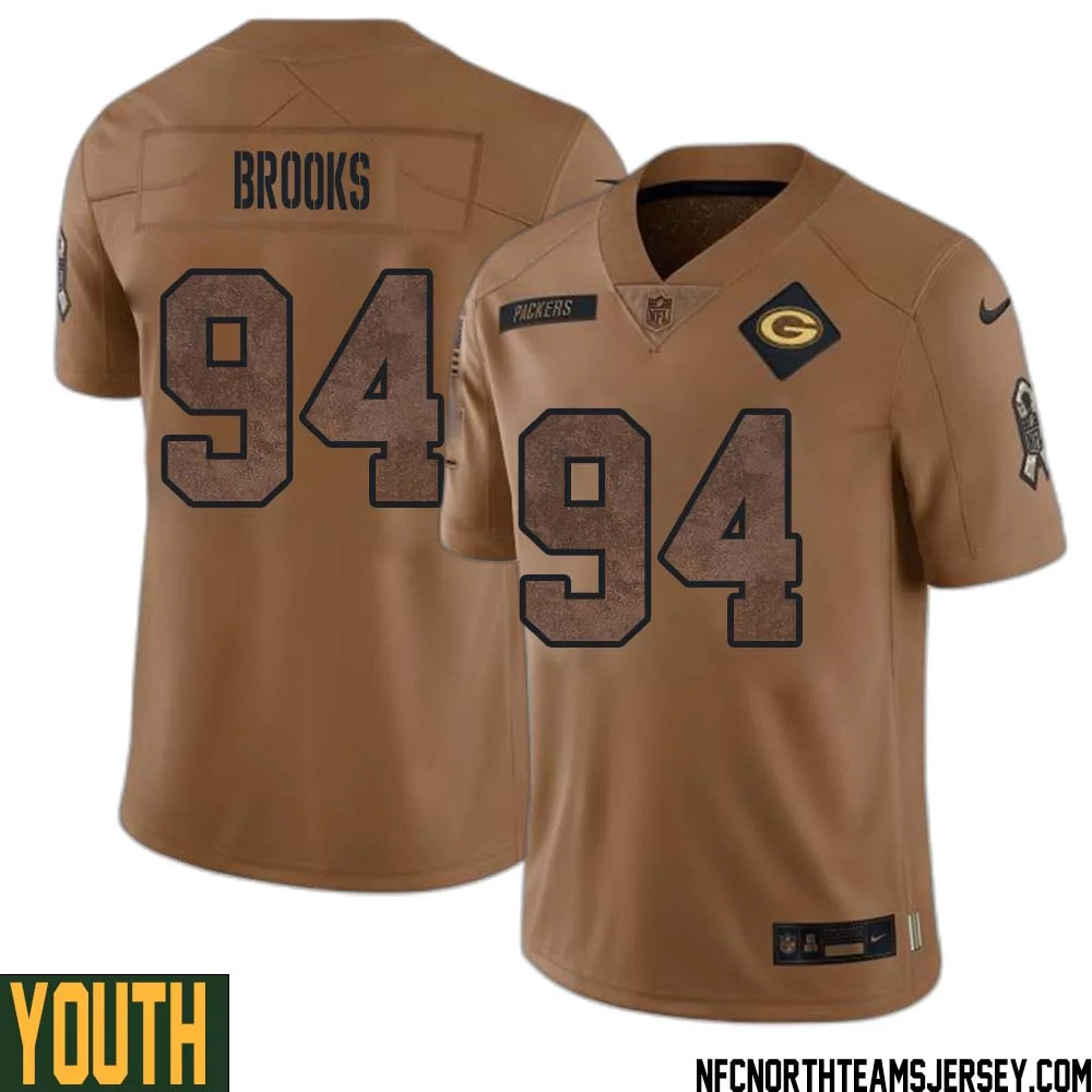 Karl Brooks No 94 Green Bay Packers 2023 Salute To Service Limited Player Jersey Youth Brown