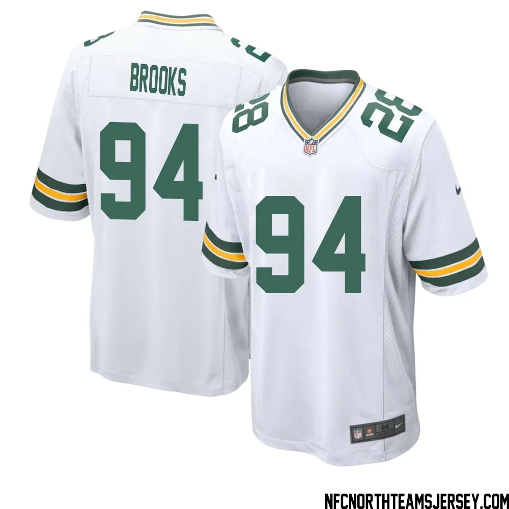Karl Brooks No 94 Green Bay Packers Away Game Jersey Mens White 1