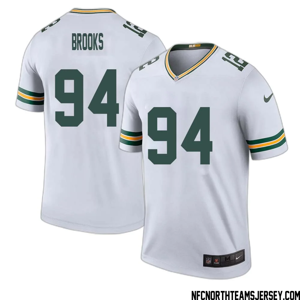 Karl Brooks No 94 Green Bay Packers Color Rush Legend Jersey White Mens 1