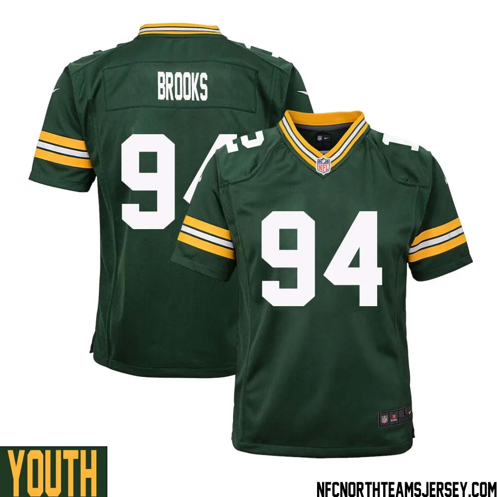 Karl Brooks No 94 Green Bay Packers Home Game Jersey Youth