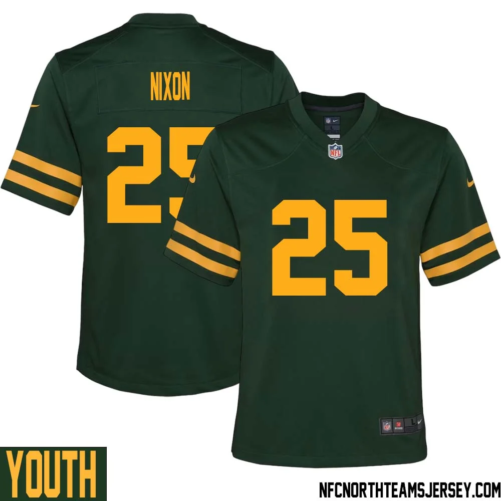 Keisean Nixon No 25 Green Bay Packers Alternate Jersey Green Youth 1