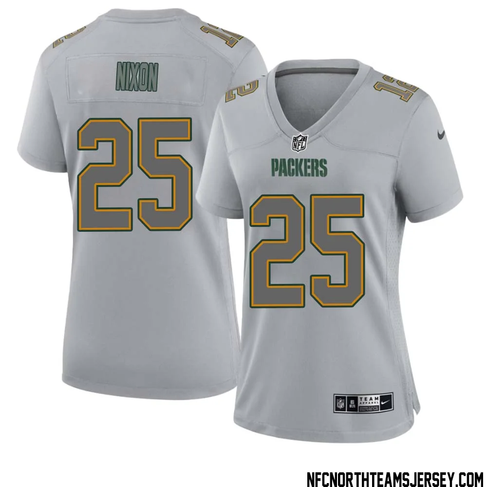 Keisean Nixon No 25 Green Bay Packers Atmosphere Jersey Grey Womens 1