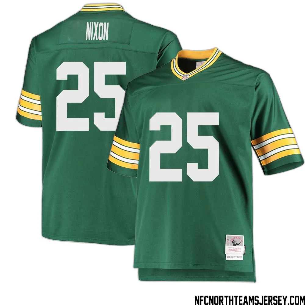 Keisean Nixon No 25 Green Bay Packers Mitchell Ness Big Tall 1996 Retired Player Replica Jersey Green 2
