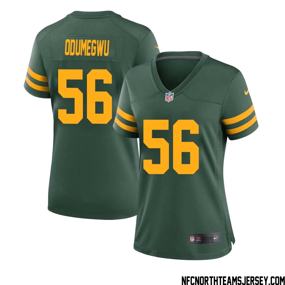 Kenneth Odumegwu No 56 Green Bay Packers Alternate Jersey Green Womens 1