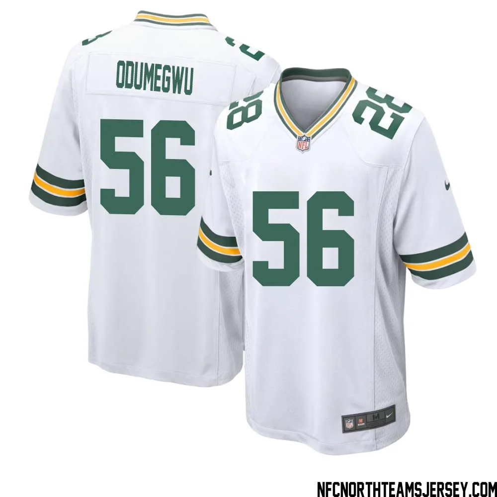 Kenneth Odumegwu No 56 Green Bay Packers Away Game Jersey Mens White