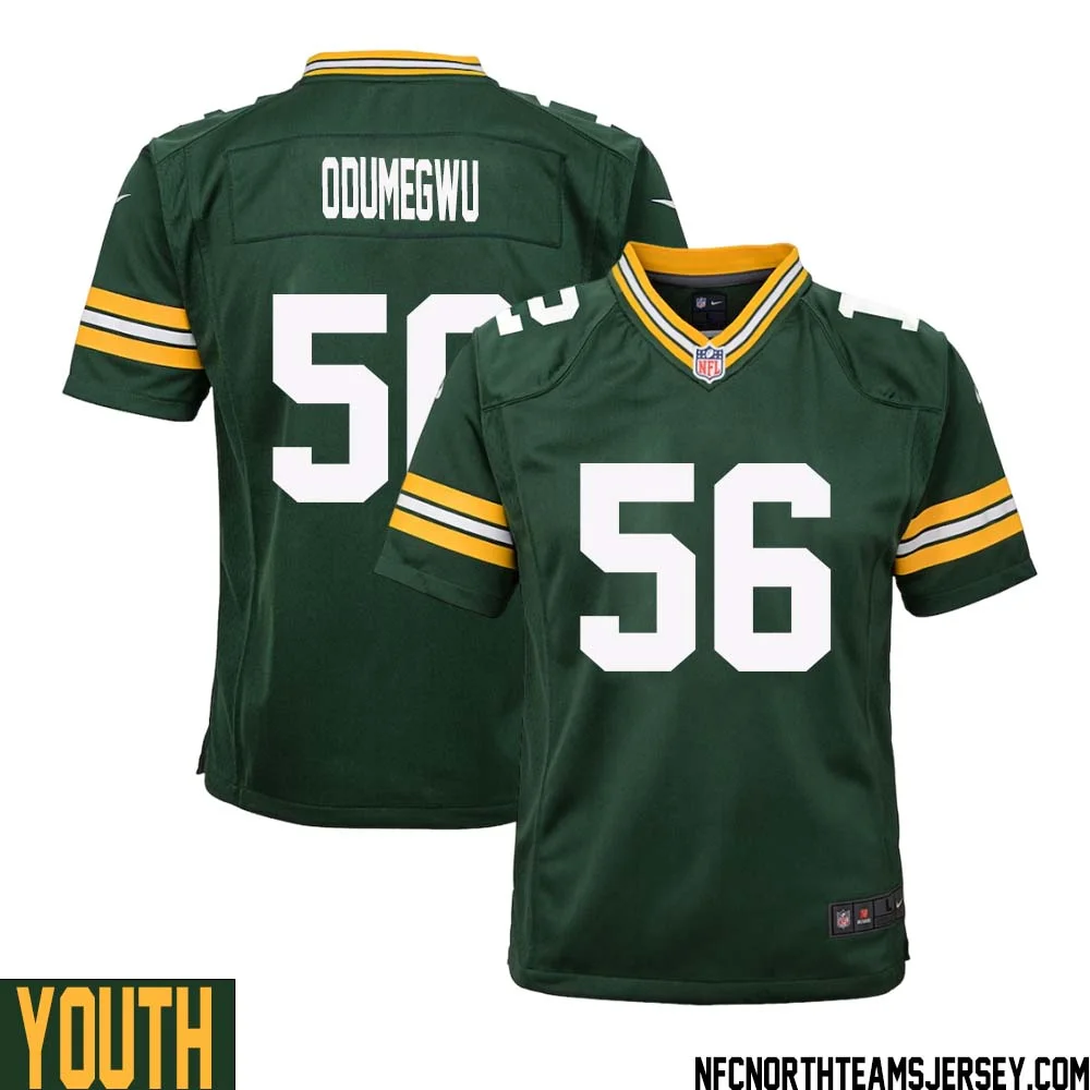 Kenneth Odumegwu No 56 Green Bay Packers Home Game Jersey Youth