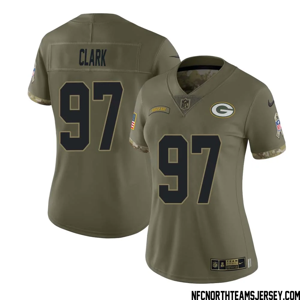 Kenny Clark No 97 Green Bay Packers 2022 Salute To Service Limited Player Jersey Womens
