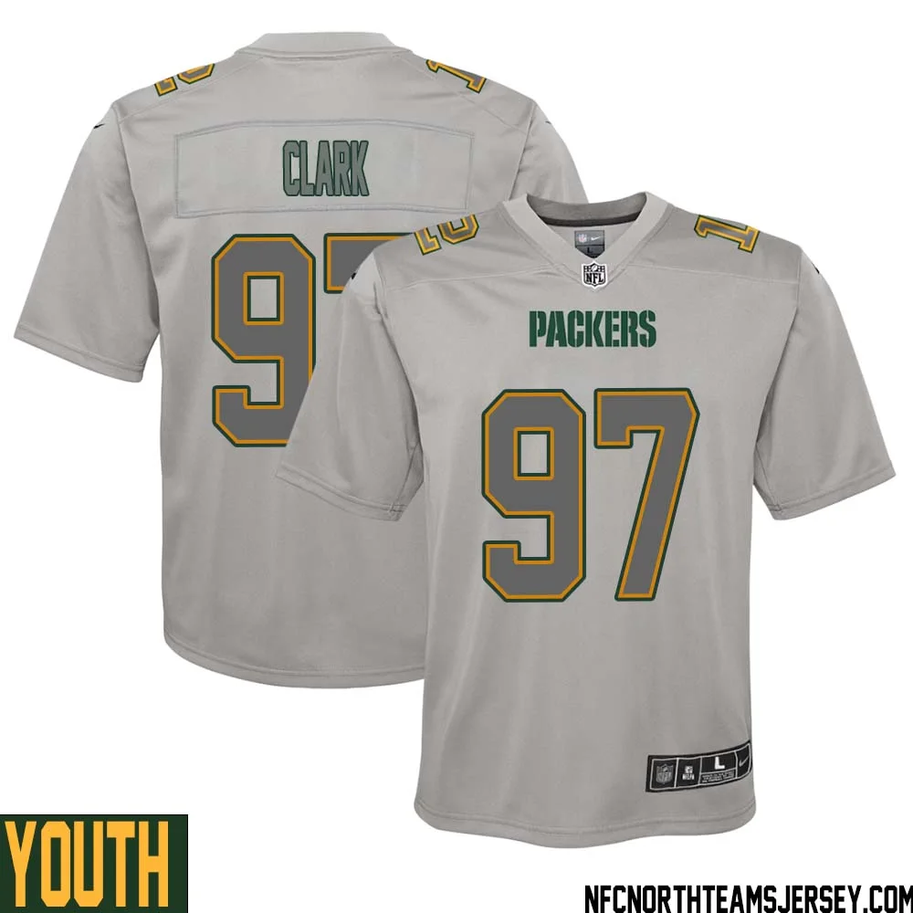 Kenny Clark No 97 Green Bay Packers Atmosphere Jersey Grey Youth