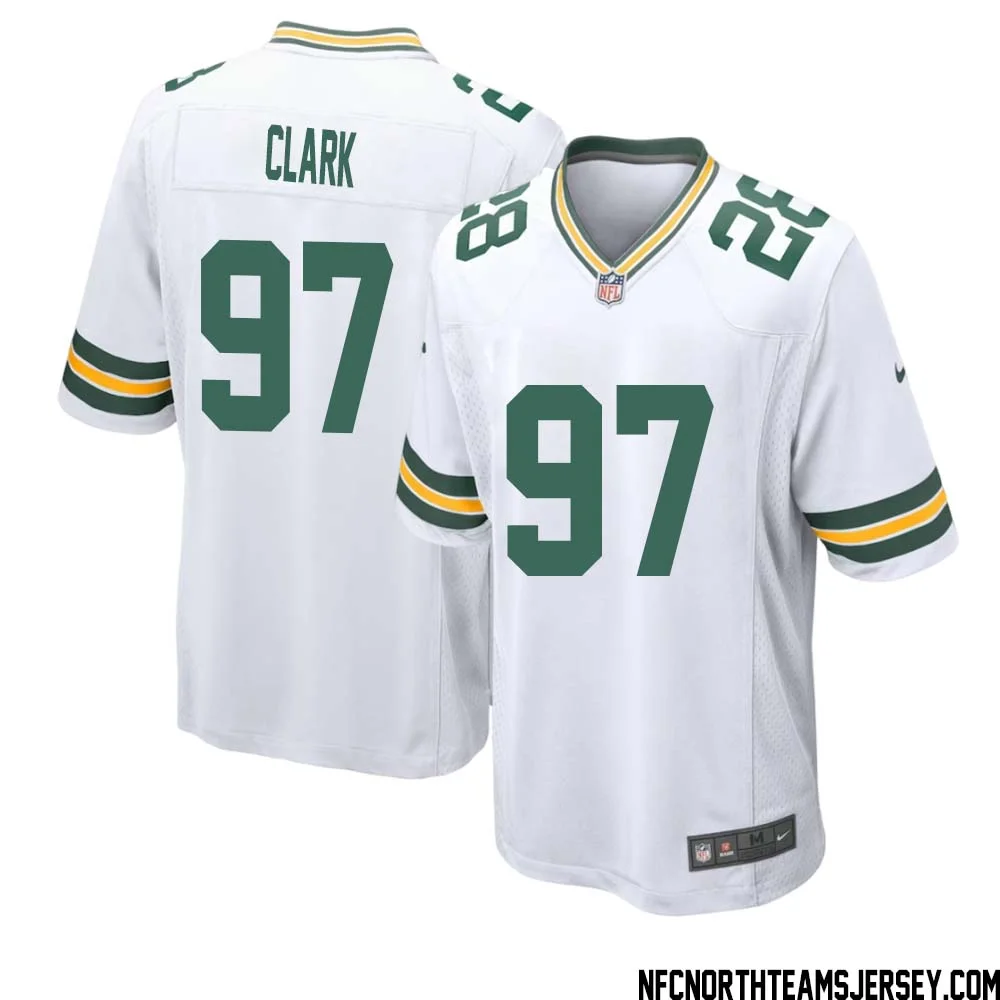Kenny Clark No 97 Green Bay Packers Away Game Jersey Mens White