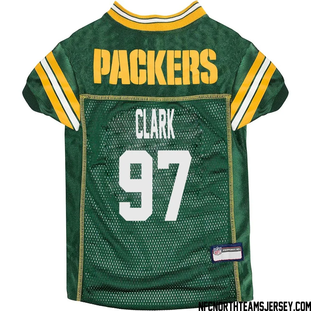 Kenny Clark No 97 Green Bay Packers Dog Jersey Green 1
