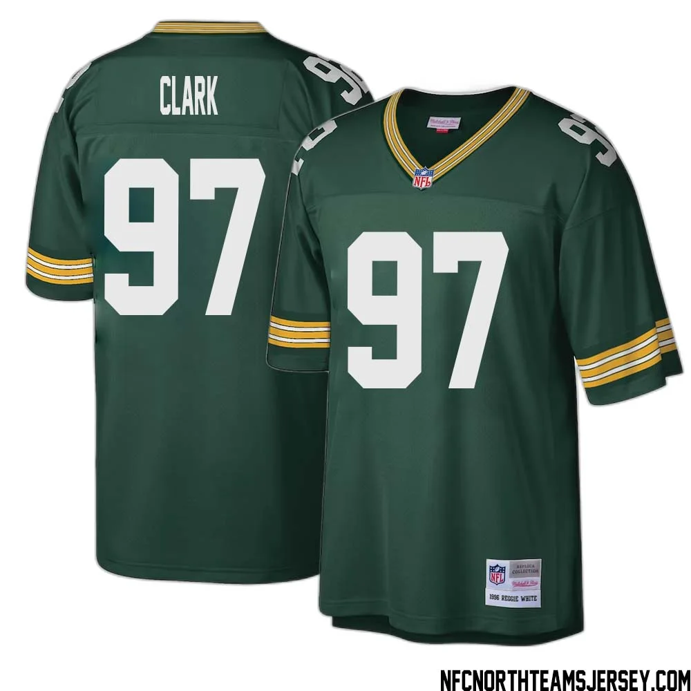 Kenny Clark No 97 Green Bay Packers Mitchell Ness Big Tall 1996 Retired Player Replica Jersey Green 1