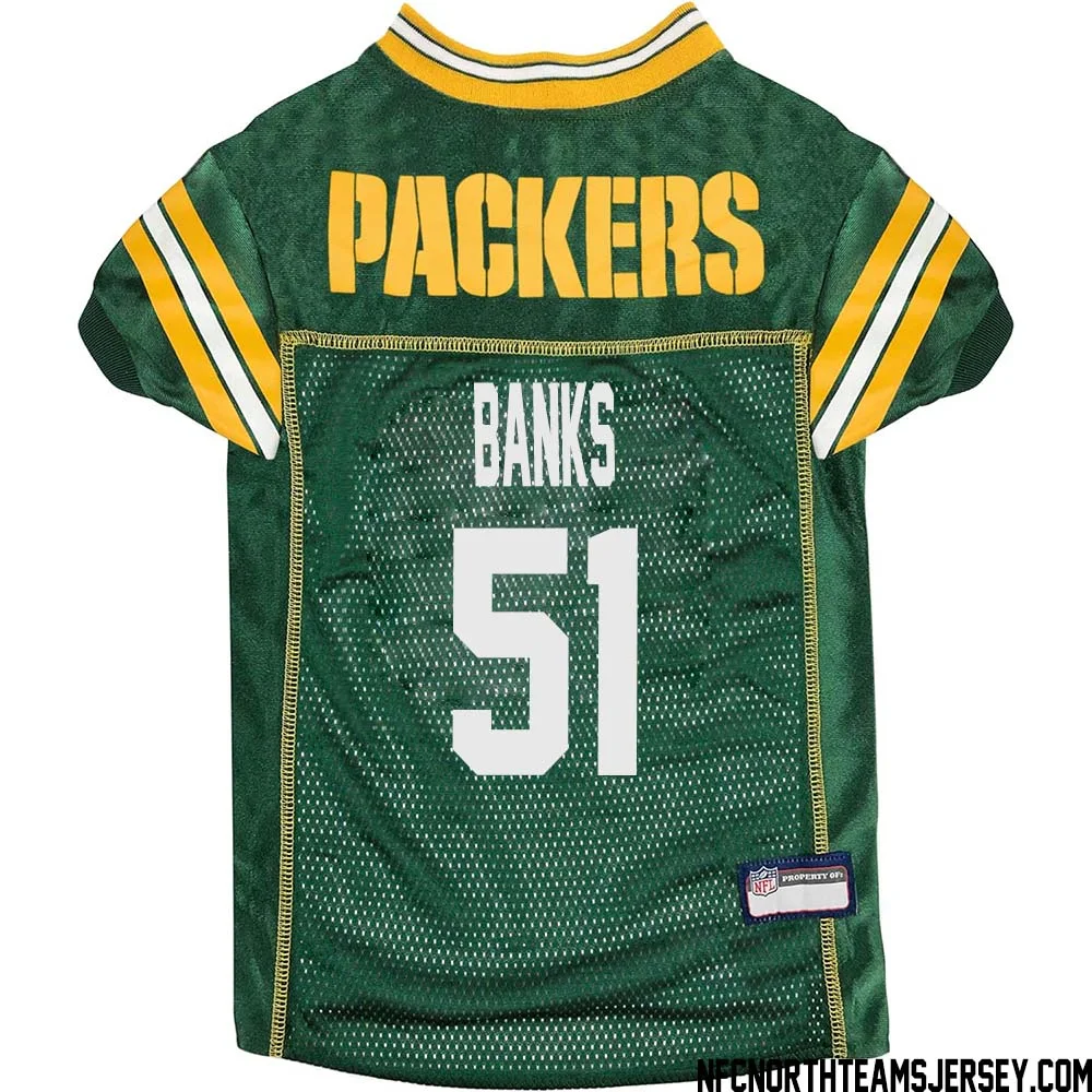 Keshawn Banks No 51 Green Bay Packers Dog Jersey Green 1
