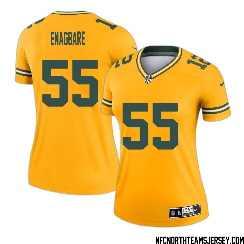 Kingsley Enagbare No 55 Davante Adams Green Bay Packers Inverted Legend Jersey Gold Women 1