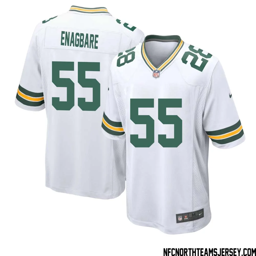 Kingsley Enagbare No 55 Green Bay Packers Away Game Jersey Mens White