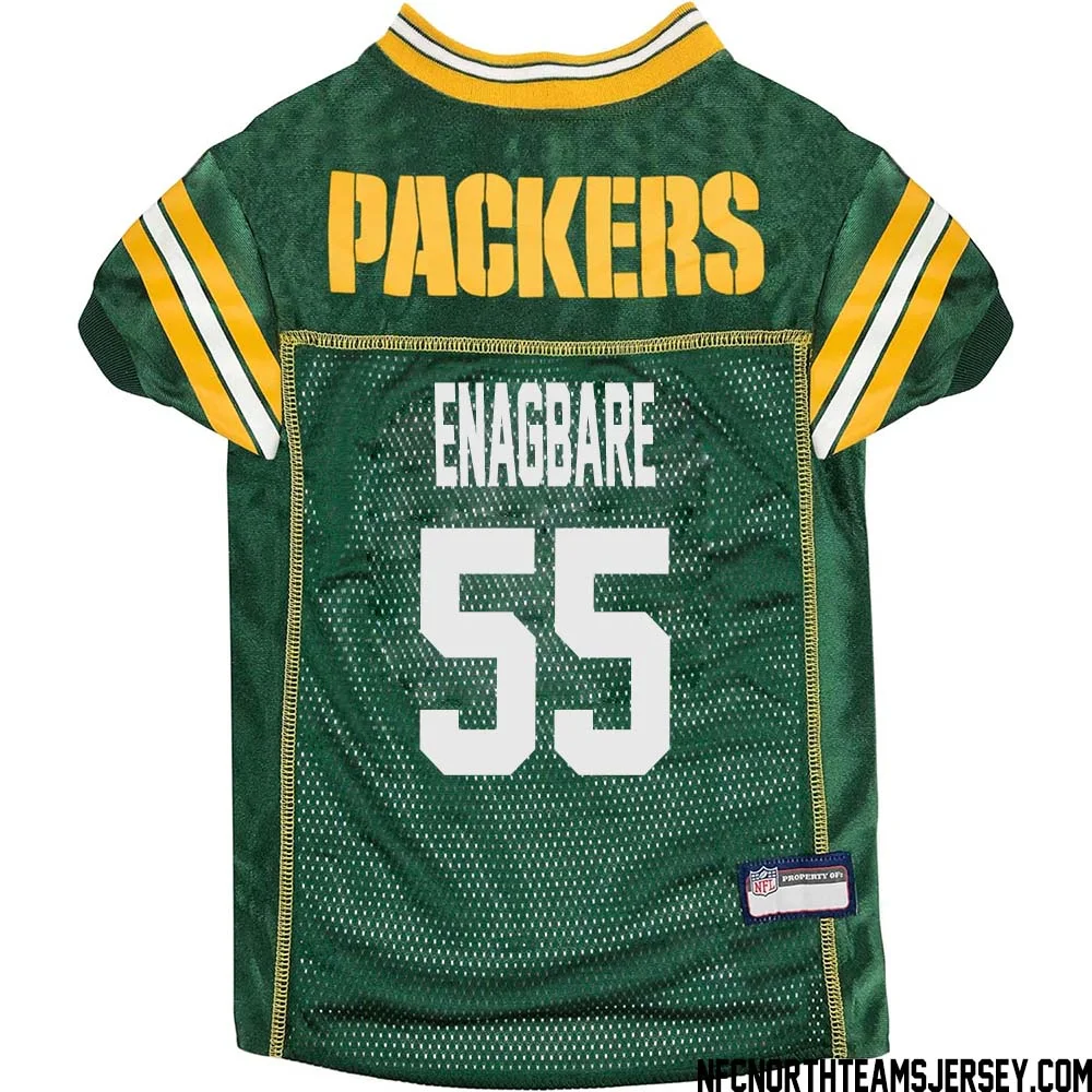Kingsley Enagbare No 55 Green Bay Packers Dog Jersey Green 1