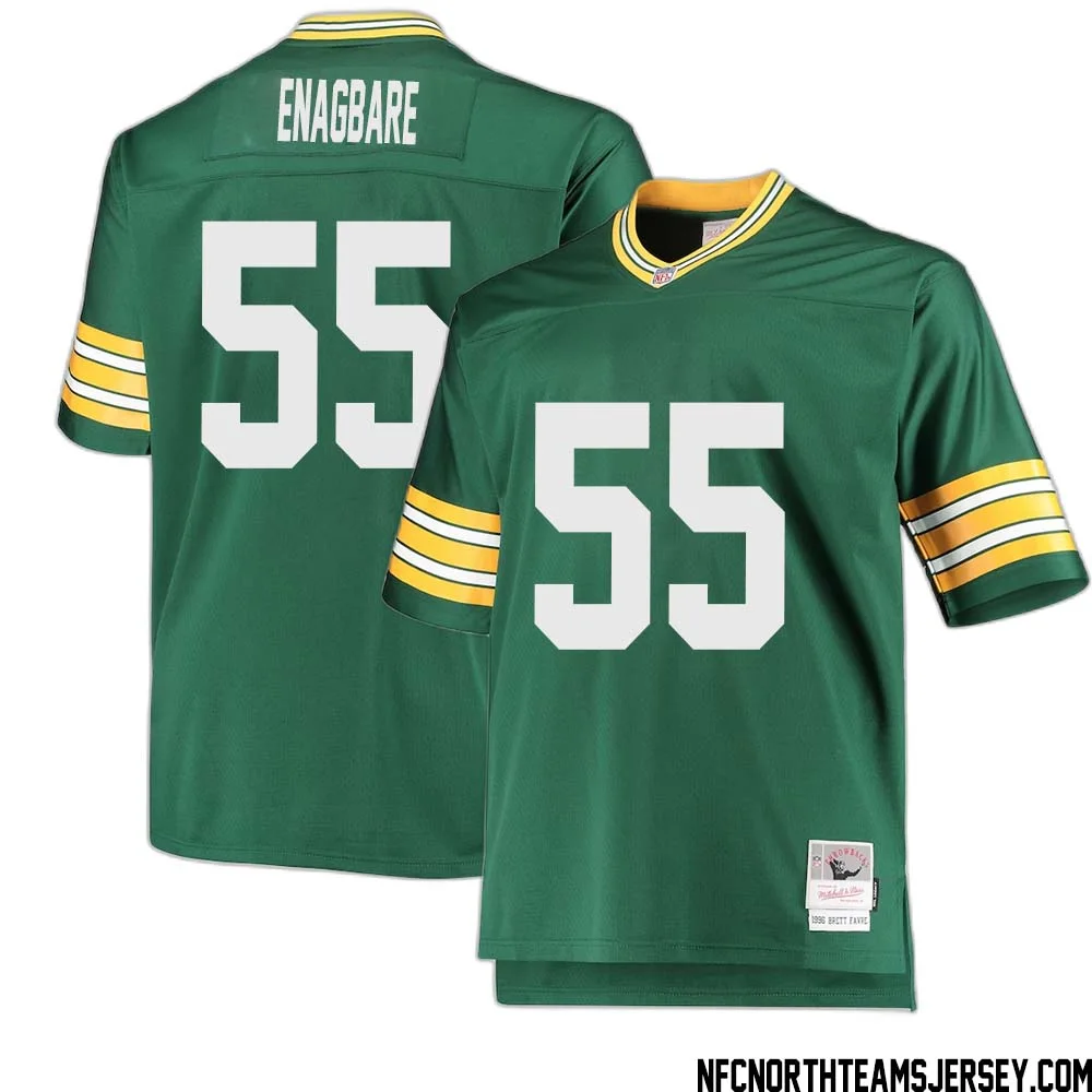 Kingsley Enagbare No 55 Green Bay Packers Mitchell Ness Big Tall 1996 Retired Player Replica Jersey Green 2