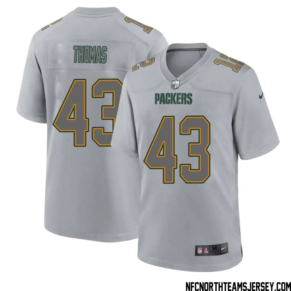 Kiondre Thomas No 43 Green Bay Packers Atmosphere Jersey Grey Mens 1