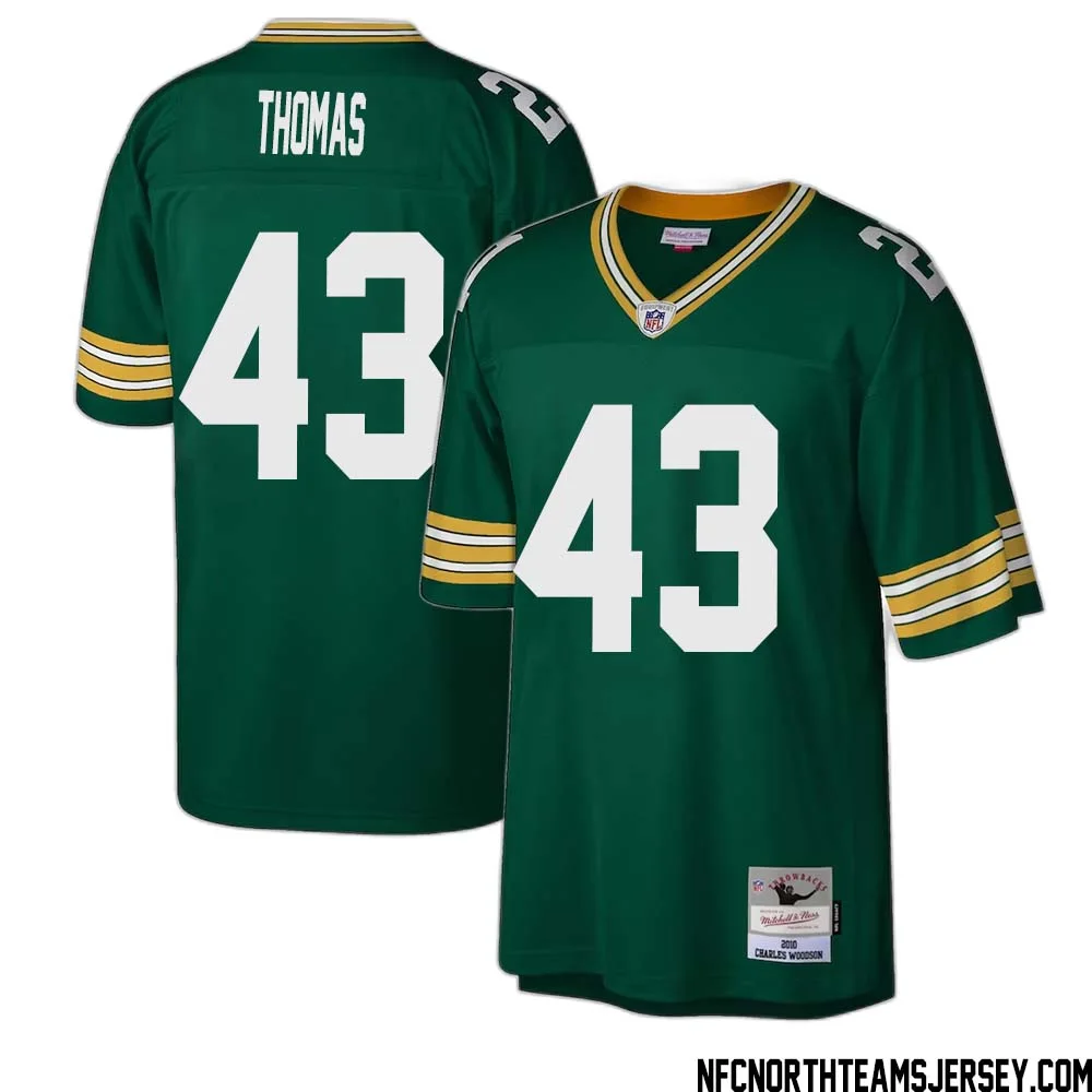 Kiondre Thomas No 43 Green Bay Packers Mitchell Ness Legacy Replica Jersey Green 1