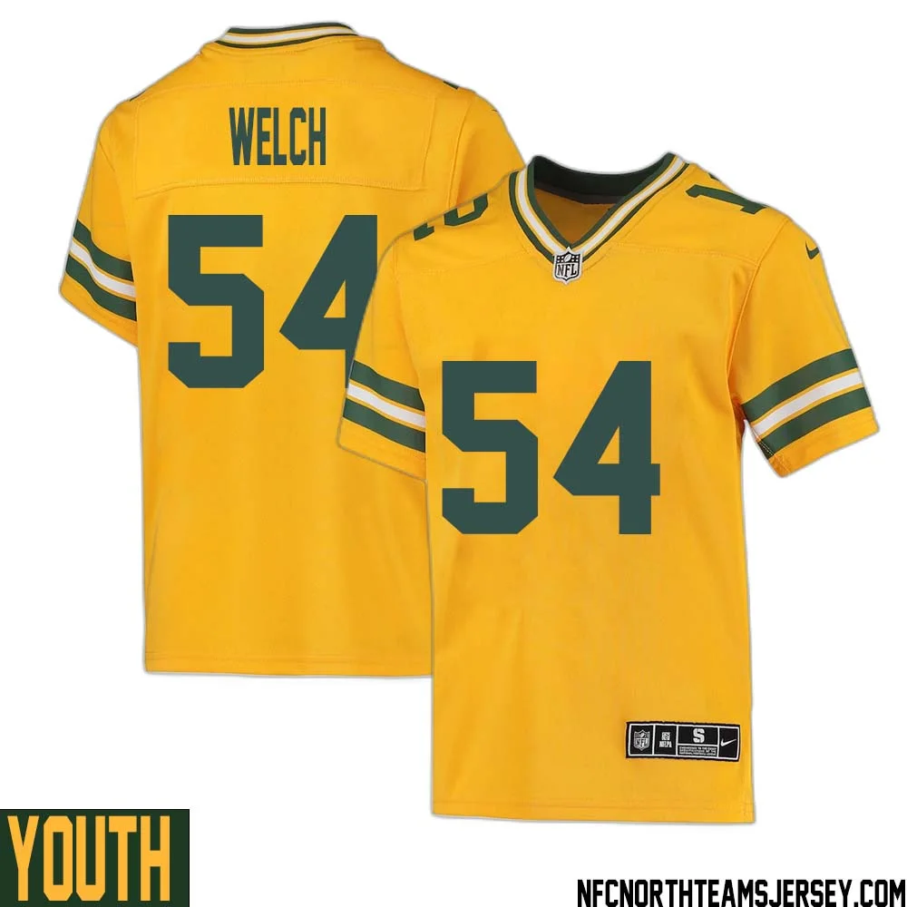 Kristian Welch No 54 Davante Adams Green Bay Packers Inverted Legend Jersey Gold Youth