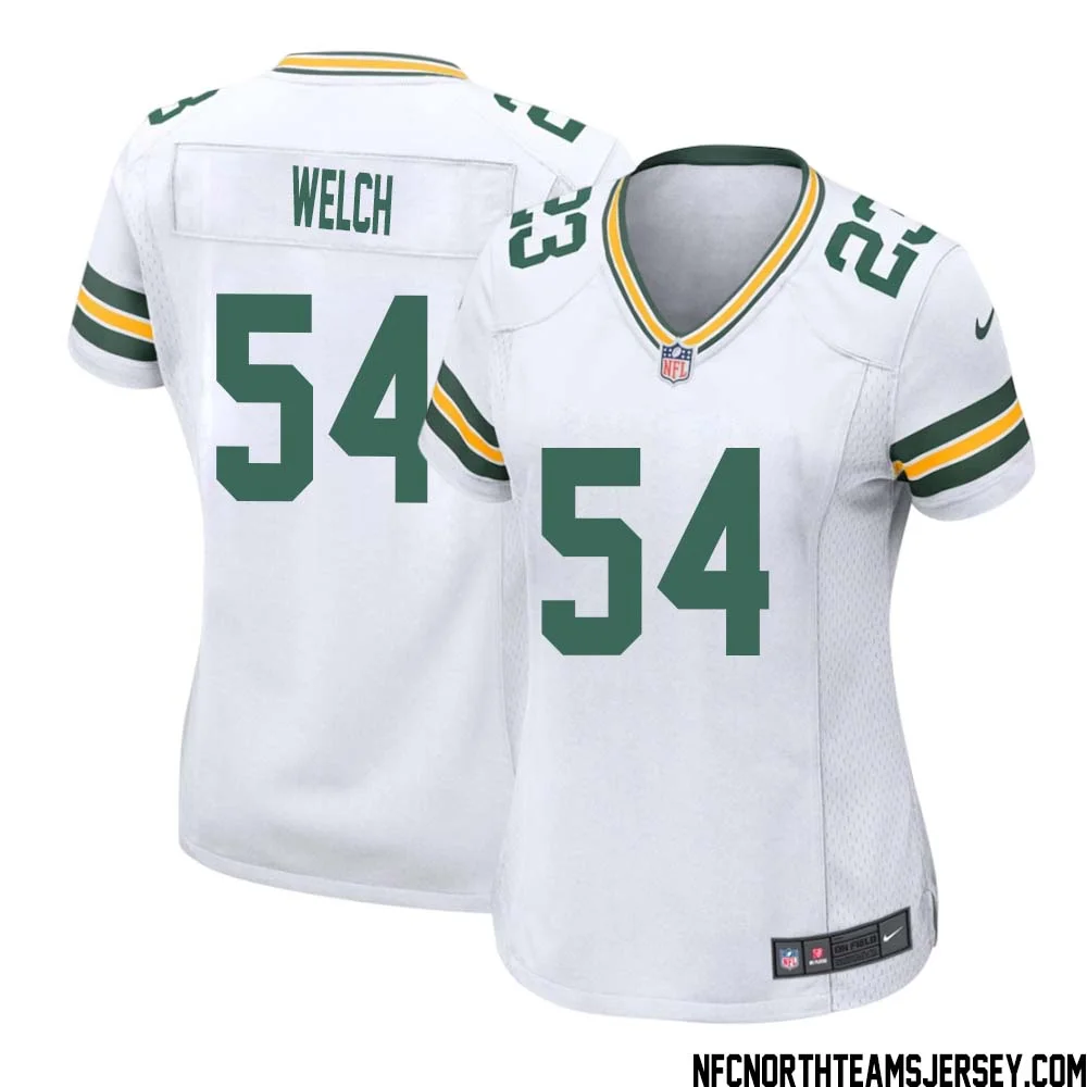 Kristian Welch No 54 Green Bay Packers Away Game Jersey Womens White