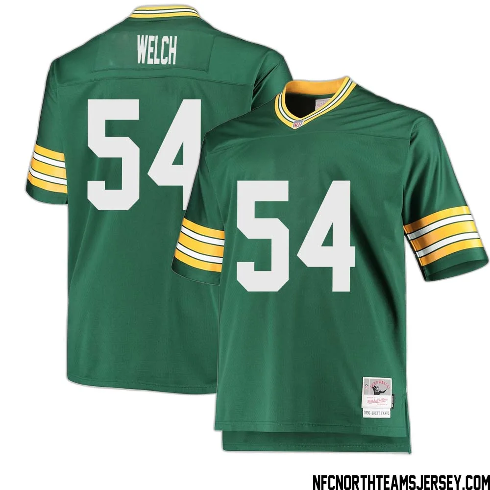 Kristian Welch No 54 Green Bay Packers Mitchell Ness Big Tall 1996 Retired Player Replica Jersey Green