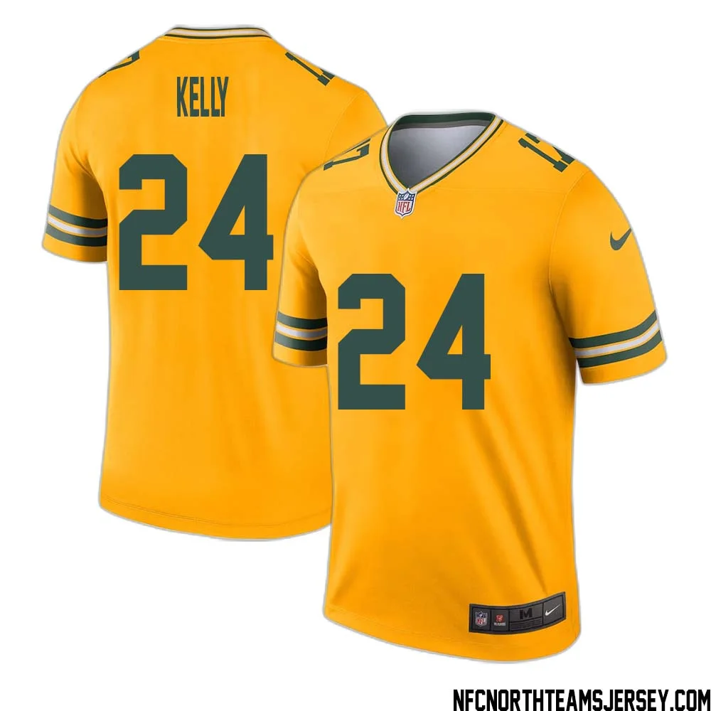 Kyu Kelly No 24 Davante Adams Green Bay Packers Inverted Legend Jersey Gold 1