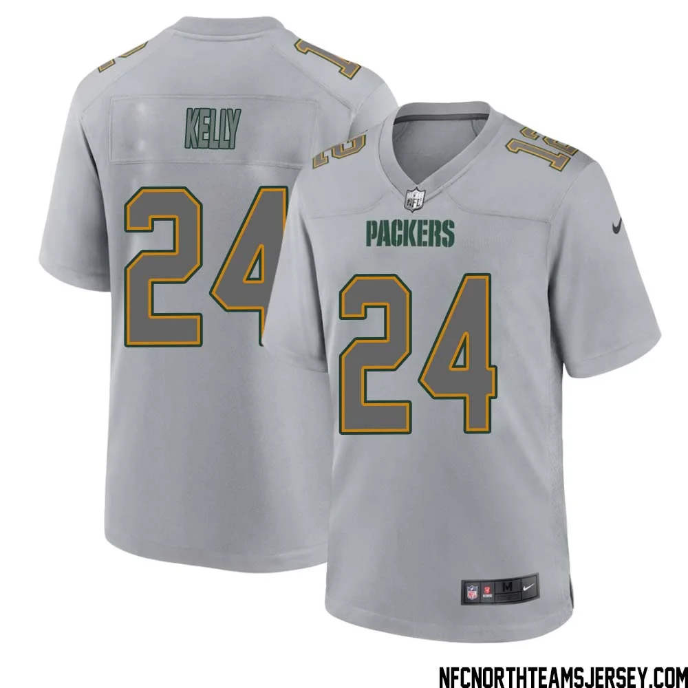 Kyu Kelly No 24 Green Bay Packers Atmosphere Jersey Grey Mens