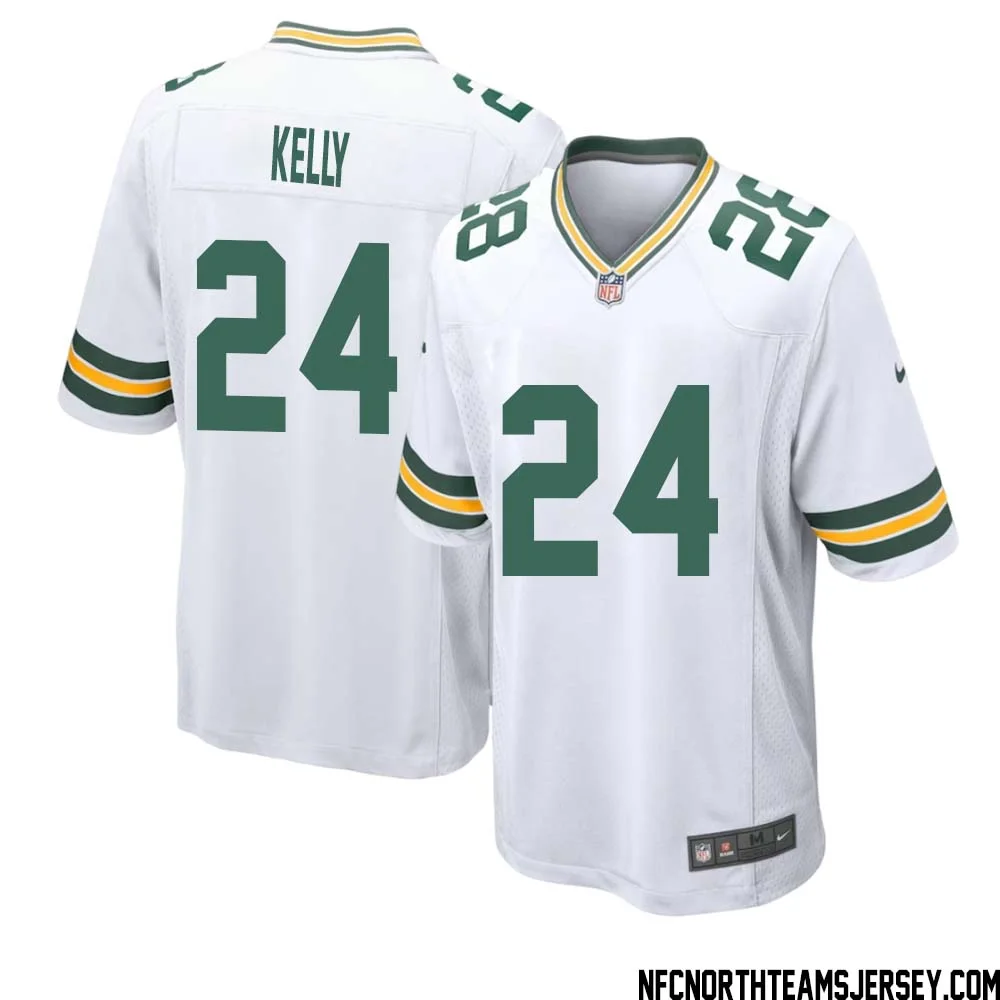 Kyu Kelly No 24 Green Bay Packers Away Game Jersey Mens White