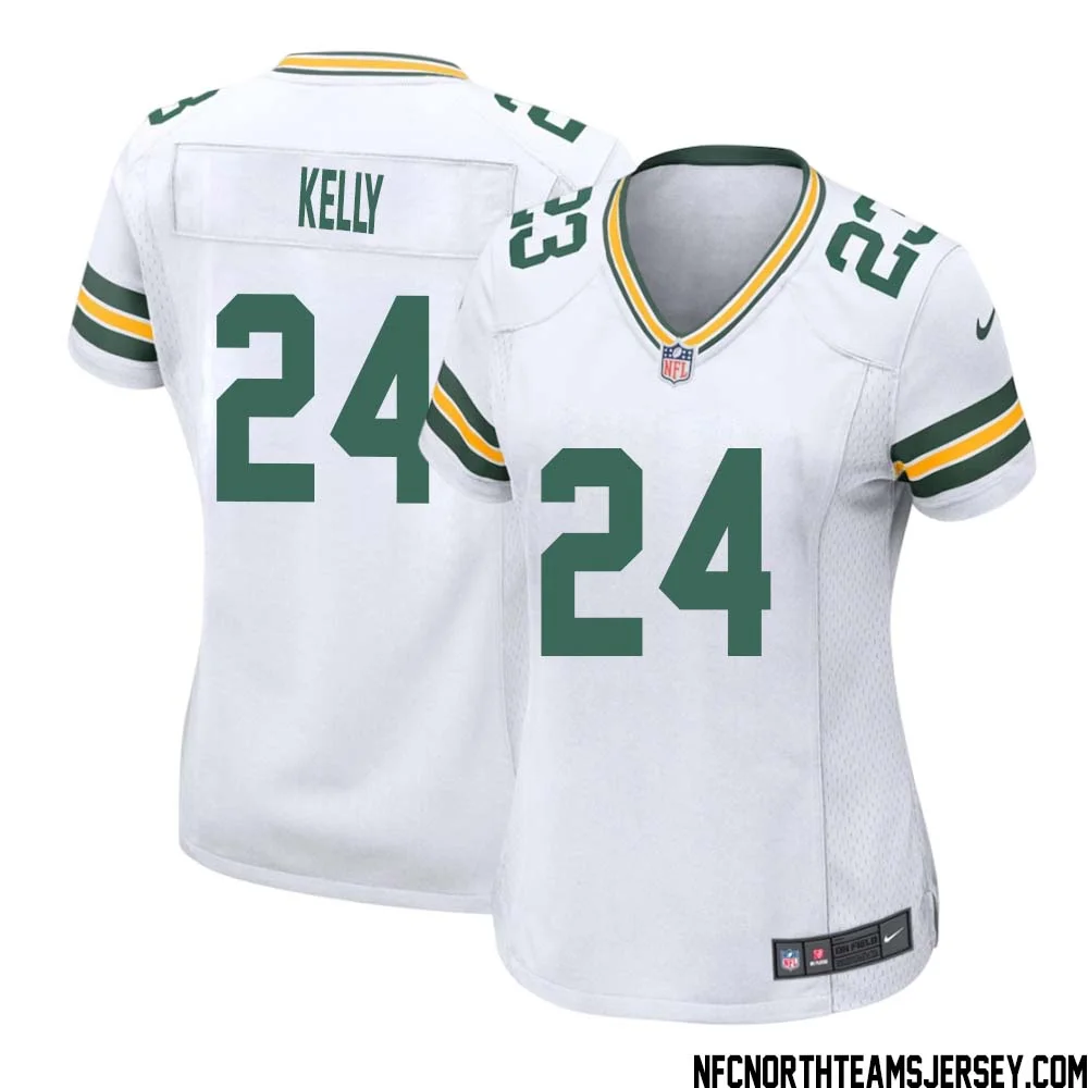 Kyu Kelly No 24 Green Bay Packers Away Game Jersey Womens White 1