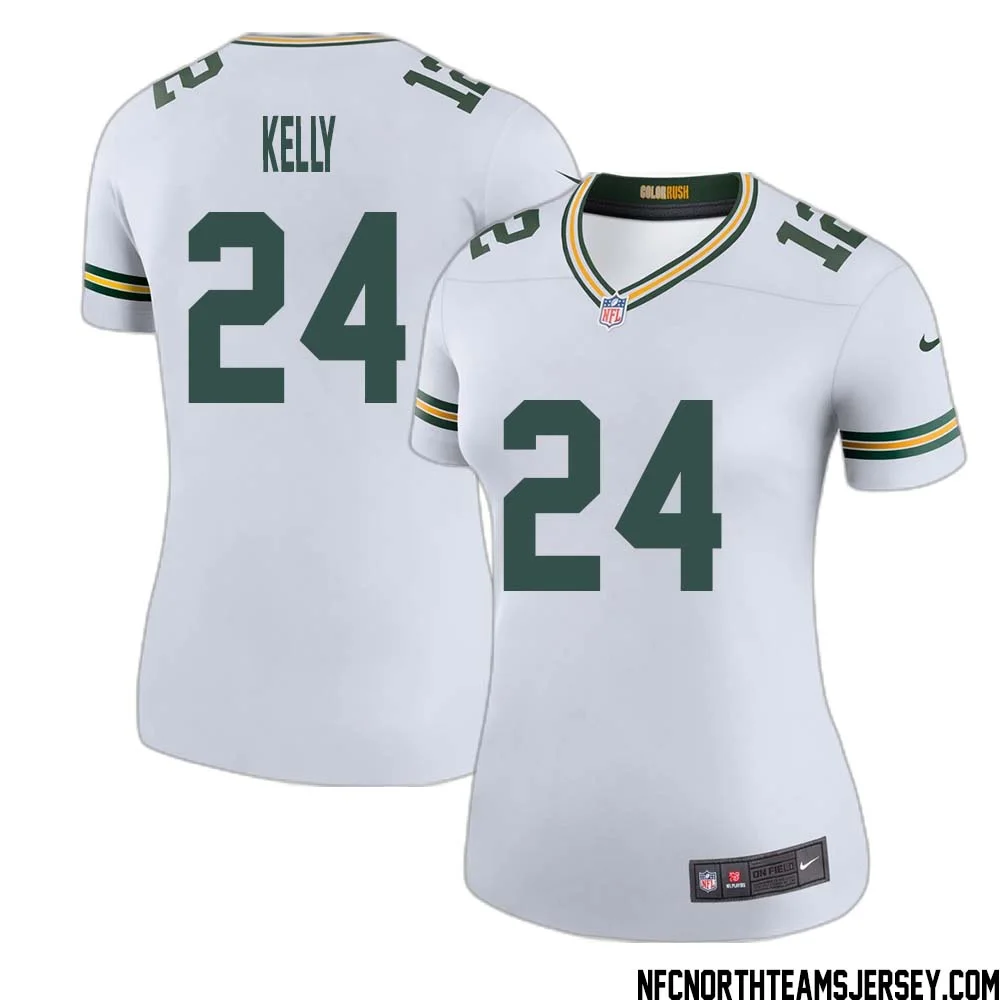 Kyu Kelly No 24 Green Bay Packers Color Rush Legend Jersey White Womens