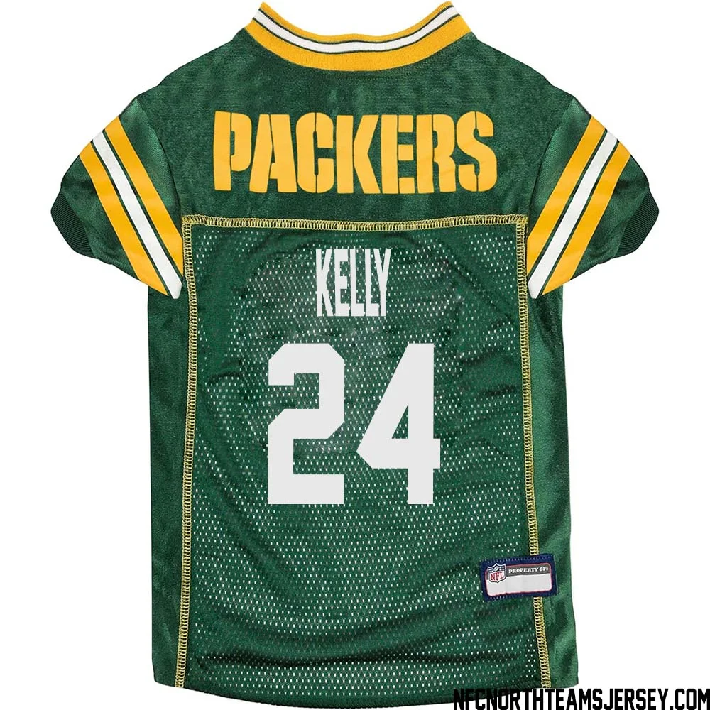 Kyu Kelly No 24 Green Bay Packers Dog Jersey Green 1