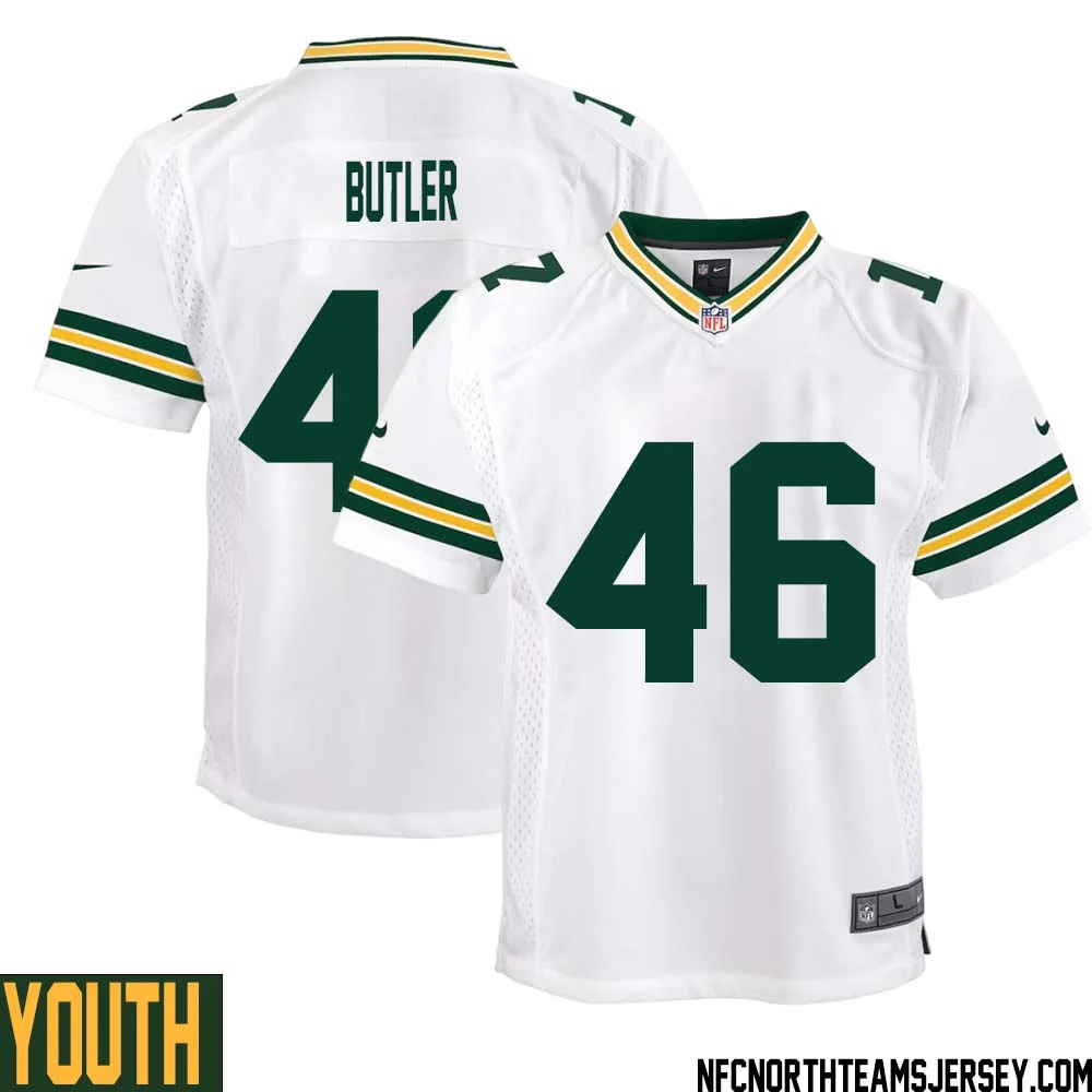 LeRoy Butler No 46 Green Bay Packers Away Game Jersey Youth White 1