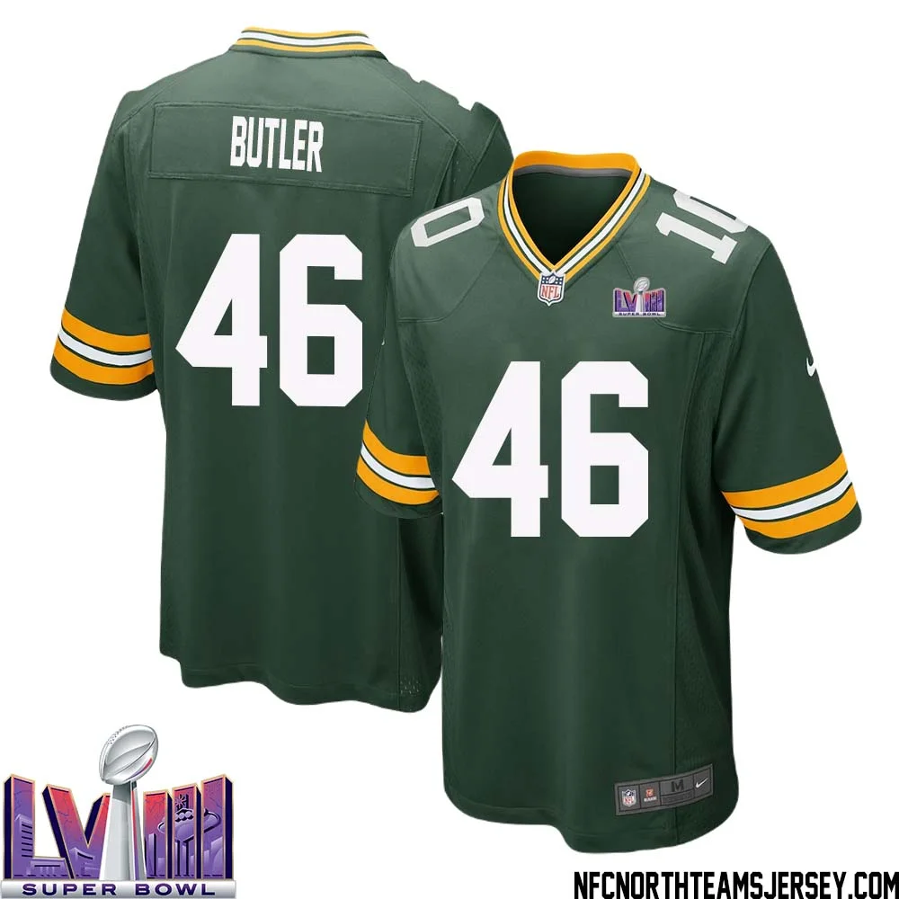 LeRoy Butler No 46 Green Bay Packers Super Bowl LVIII Home Game Jersey Mens