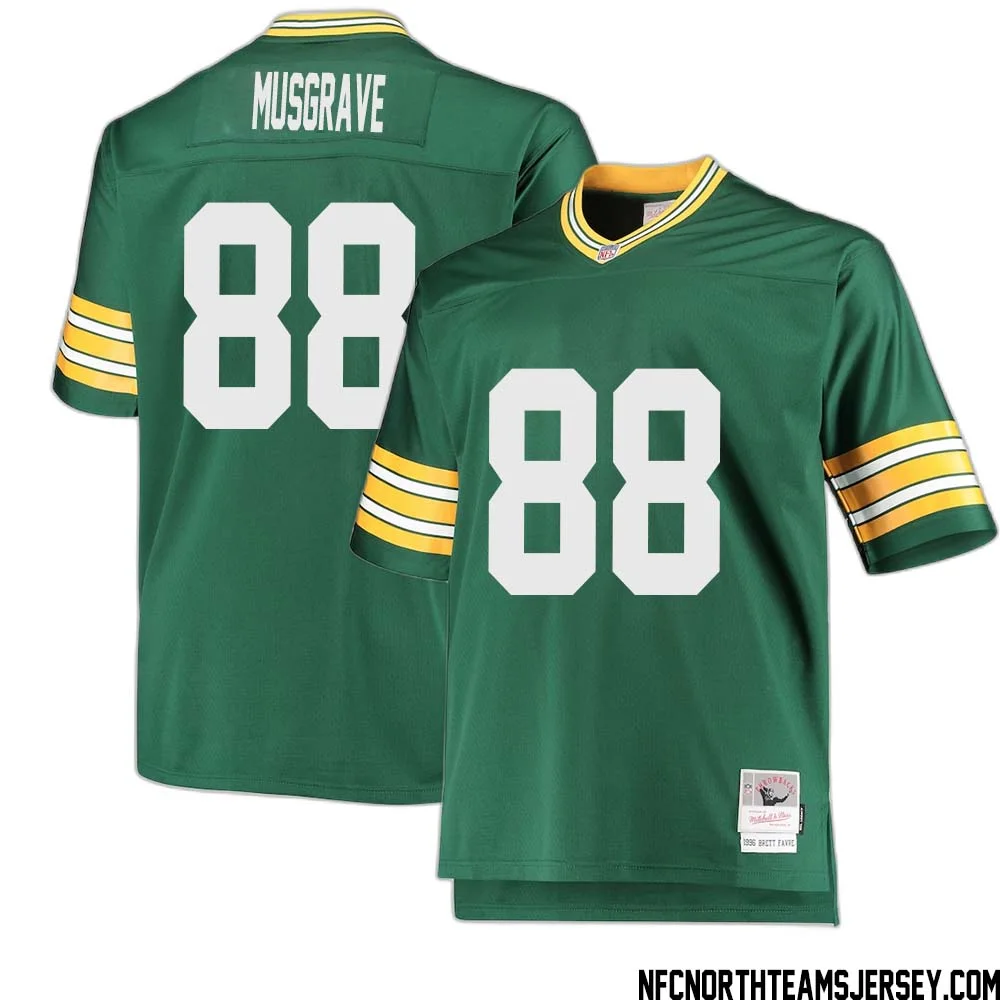 Luke Musgrave No 88 Green Bay Packers Mitchell Ness Big Tall 1996 Retired Player Replica Jersey Green