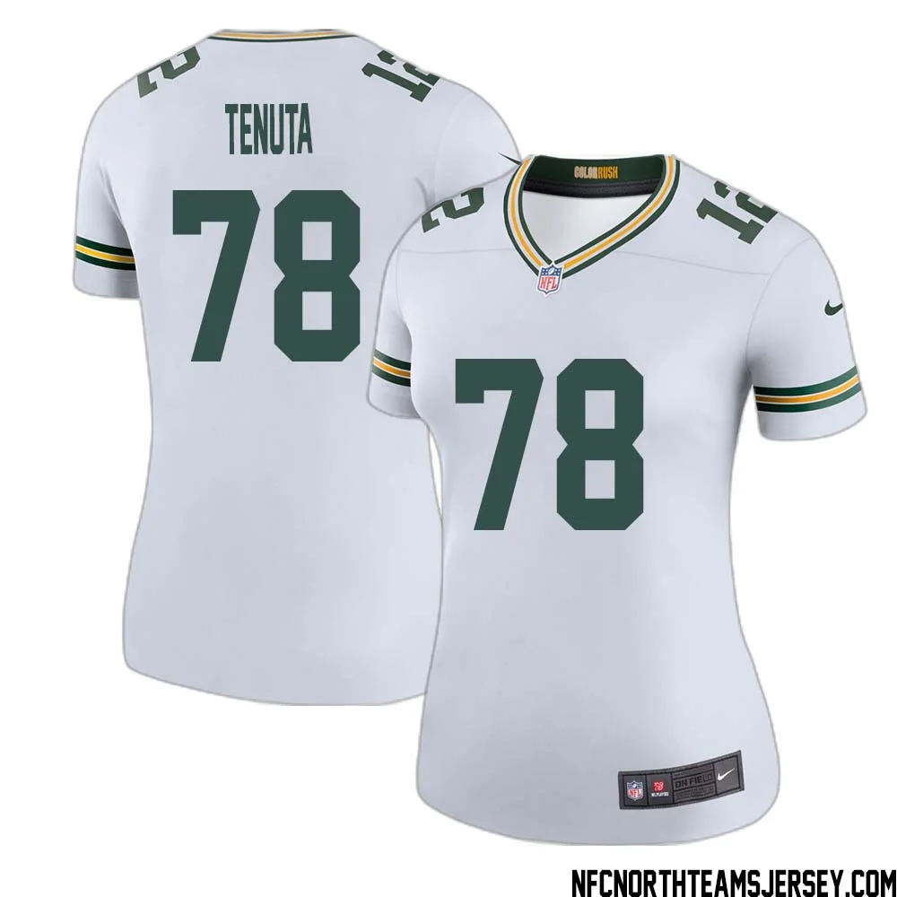 Luke Tenuta No 78 Green Bay Packers Color Rush Legend Jersey White Womens 1