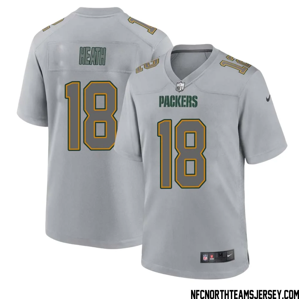 Malik Heath No 18 Green Bay Packers Atmosphere Jersey Grey Mens