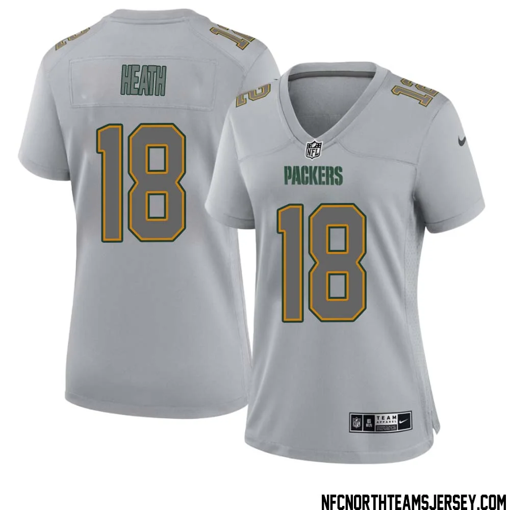 Malik Heath No 18 Green Bay Packers Atmosphere Jersey Grey Womens