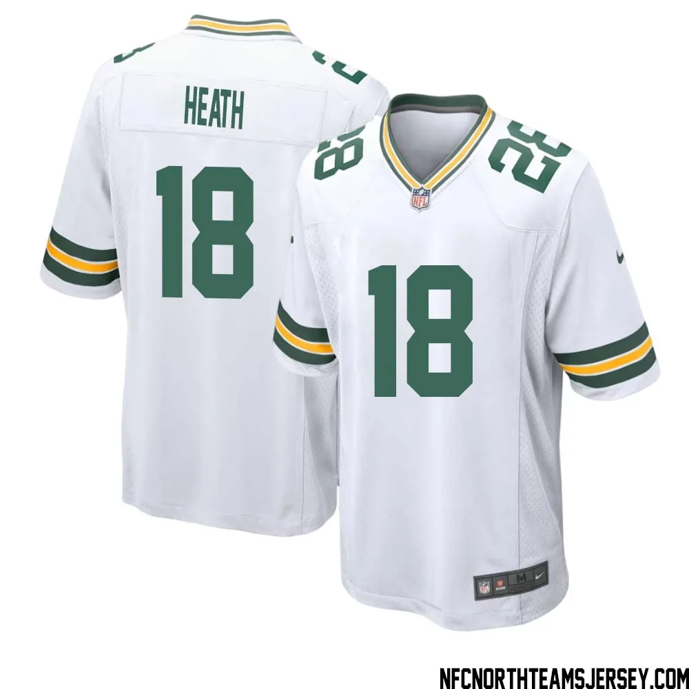 Malik Heath No 18 Green Bay Packers Away Game Jersey Mens White